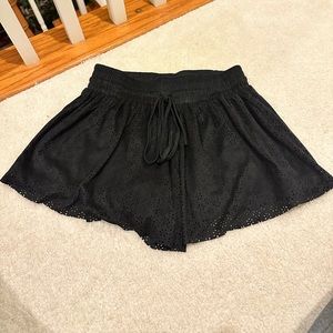 Suede Eyelet Shorts